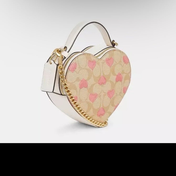 Coach Heart Crossbody In Signature Canvas With Heart Print CP021 NWT - Picture 7 of 11